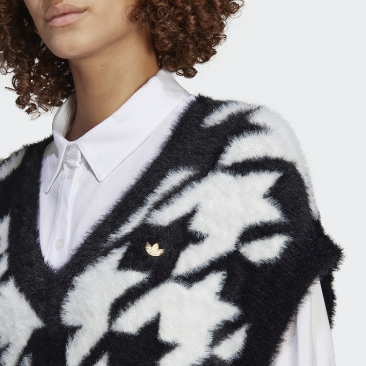 Colete Houndstooth Preto Adidas