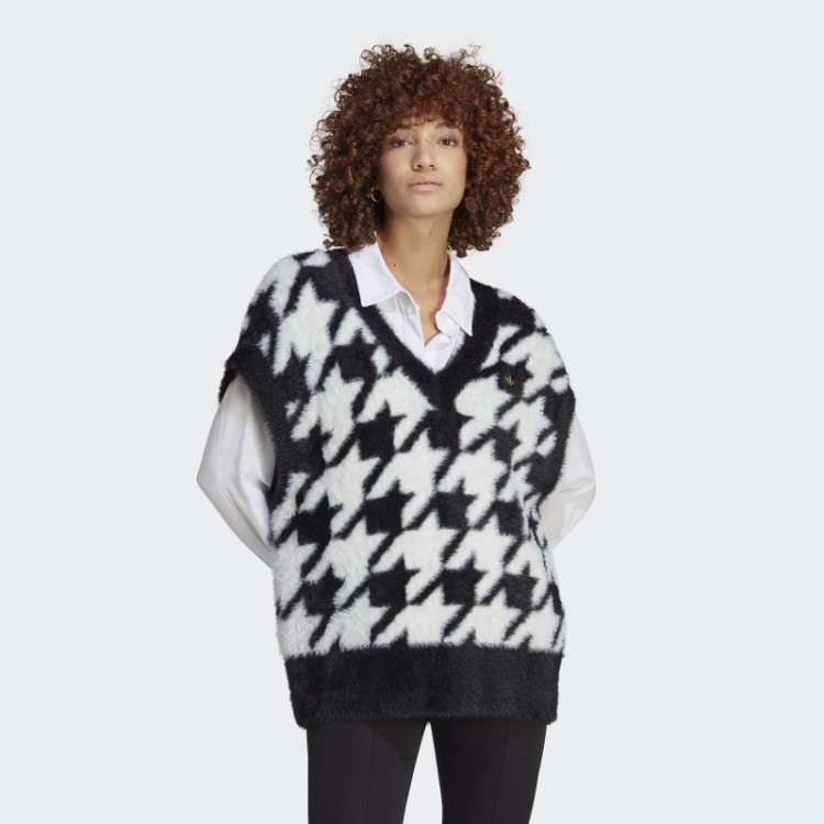 Colete Houndstooth Preto Adidas