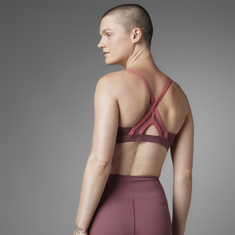 Elegante Sutiã De Suporte Leve Para Yoga Adidas Authentic Balance Cor De Vinho