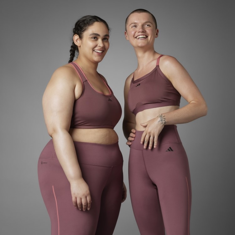 Sutiã De Suporte Leve De Ioga De Equilíbrio Autêntico Adidas Bordô