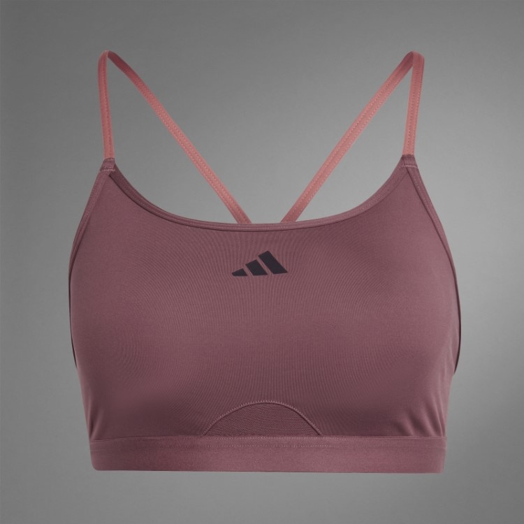 Sutiã De Suporte Leve De Ioga De Equilíbrio Autêntico Adidas Bordô