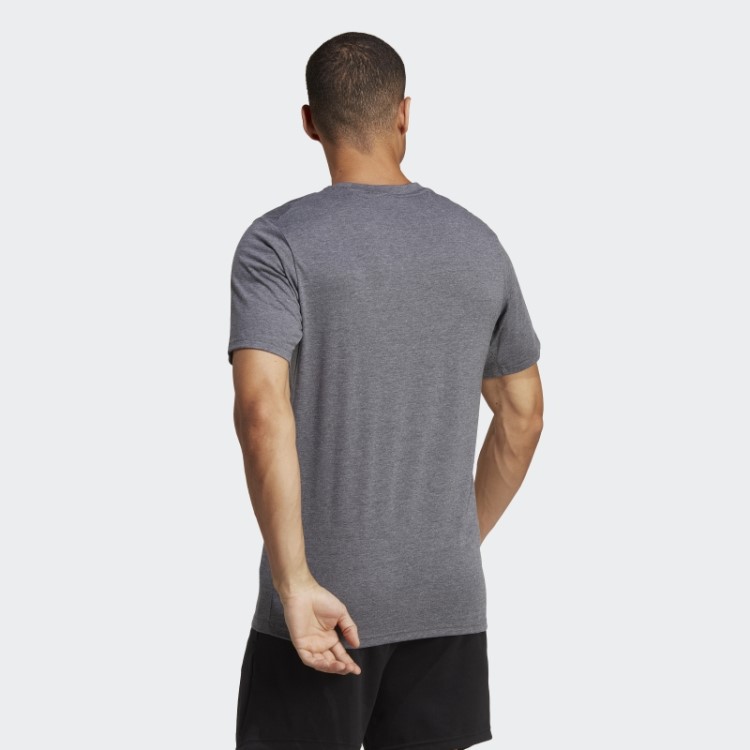 Camiseta De Treino Adidas Cinza Escuro Heather Train Essentials Feelready