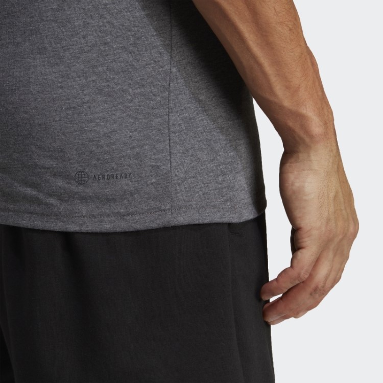 Camiseta De Treino Adidas Cinza Escuro Heather Train Essentials Feelready