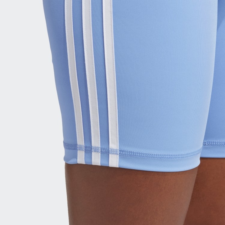 Adidas Training Essentials 3 Listras Leggings Curtas De Cintura Alta Azul