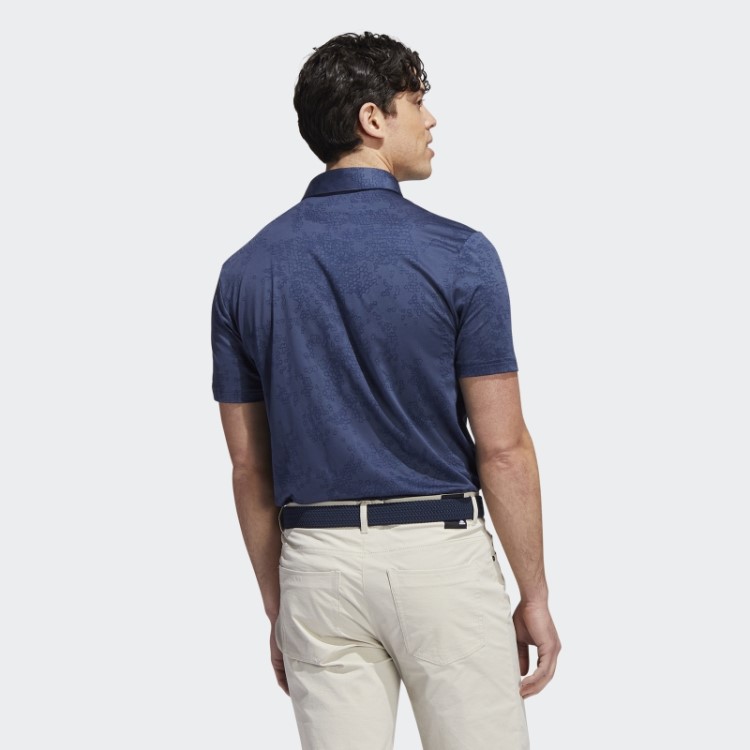 Camisa Polo Jacquard Azul Marinho Adidas