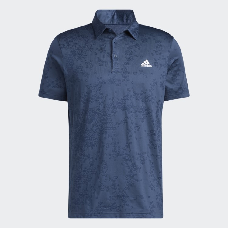 Camisa Polo Jacquard Azul Marinho Adidas