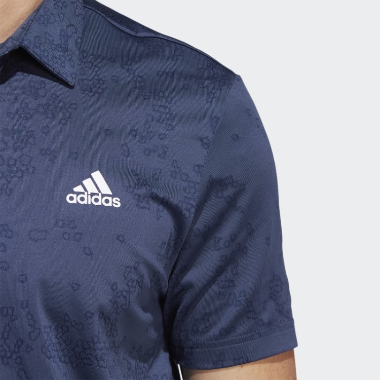 Camisa Polo Jacquard Azul Marinho Adidas