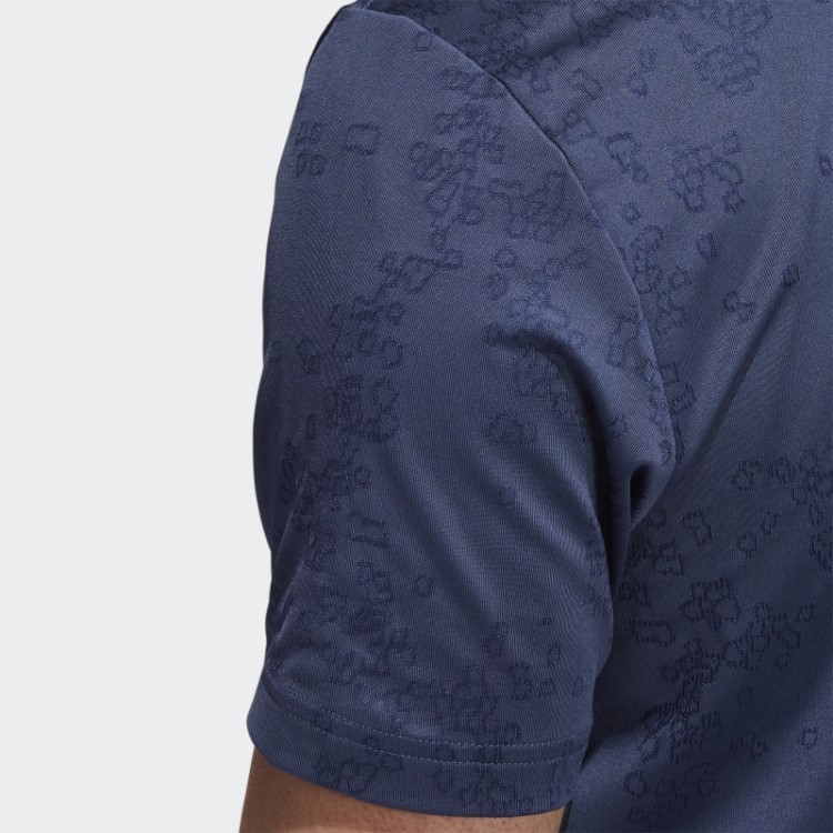 Camisa Polo Jacquard Azul Marinho Adidas