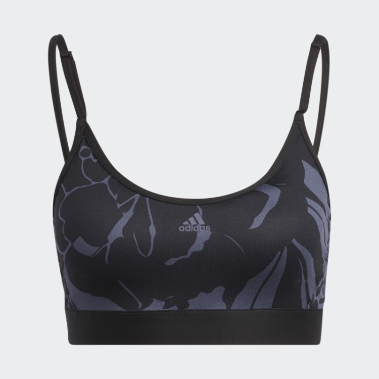 Sutiã Leve Com Estampa Floral Adidas Navy