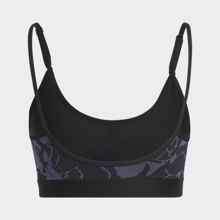Sutiã Leve Com Estampa Floral Adidas Navy
