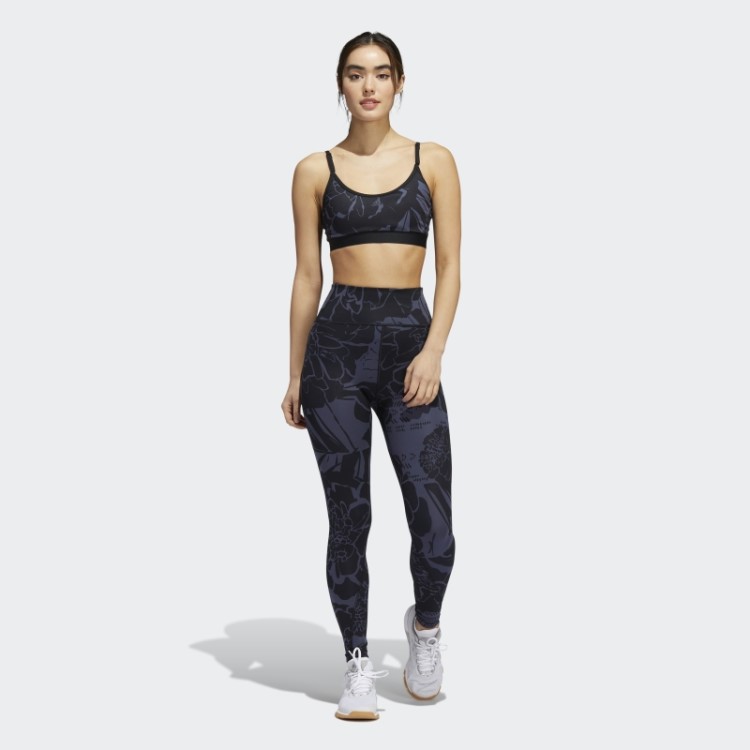 Sutiã Leve Com Estampa Floral Adidas Navy