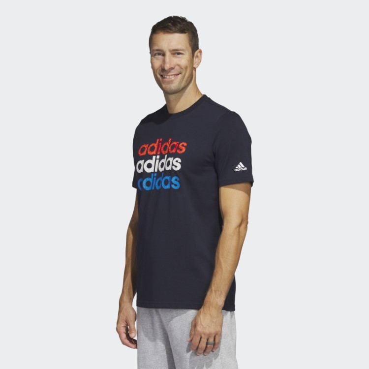 Camiseta Com Estampa Esportiva Multilinear Adidas Ink (manga Curta)