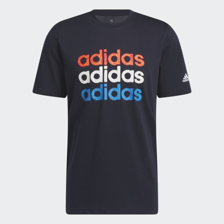 Camiseta Com Estampa Esportiva Multilinear Adidas Ink (manga Curta)