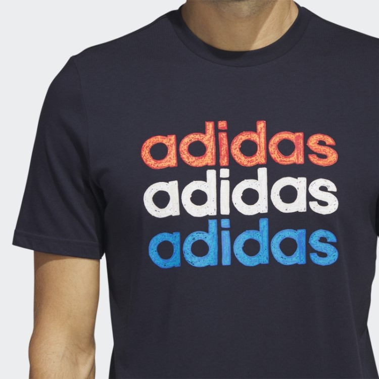 Camiseta Com Estampa Esportiva Multilinear Adidas Ink (manga Curta)