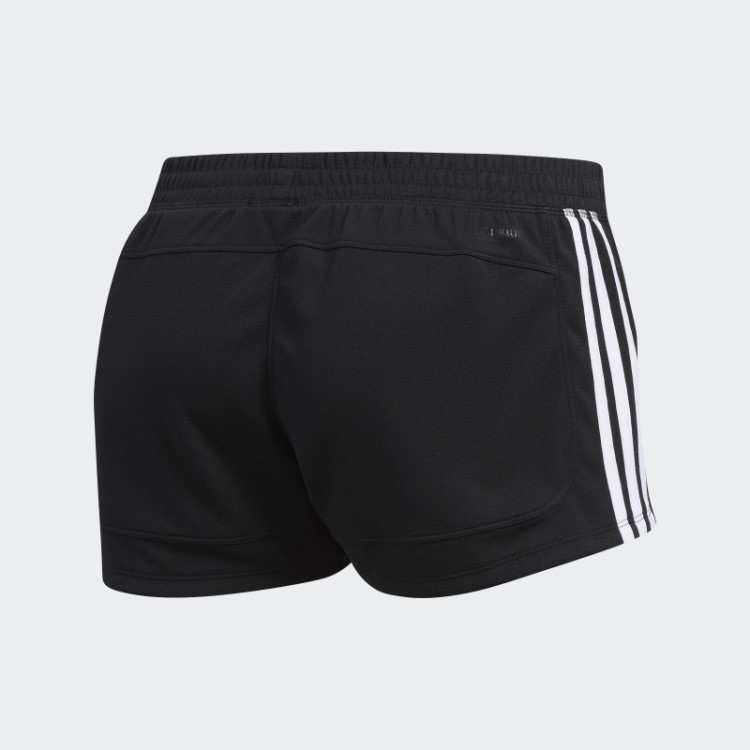 Adidas Pacer Bermuda De Tricô Preta Com As Três Listras