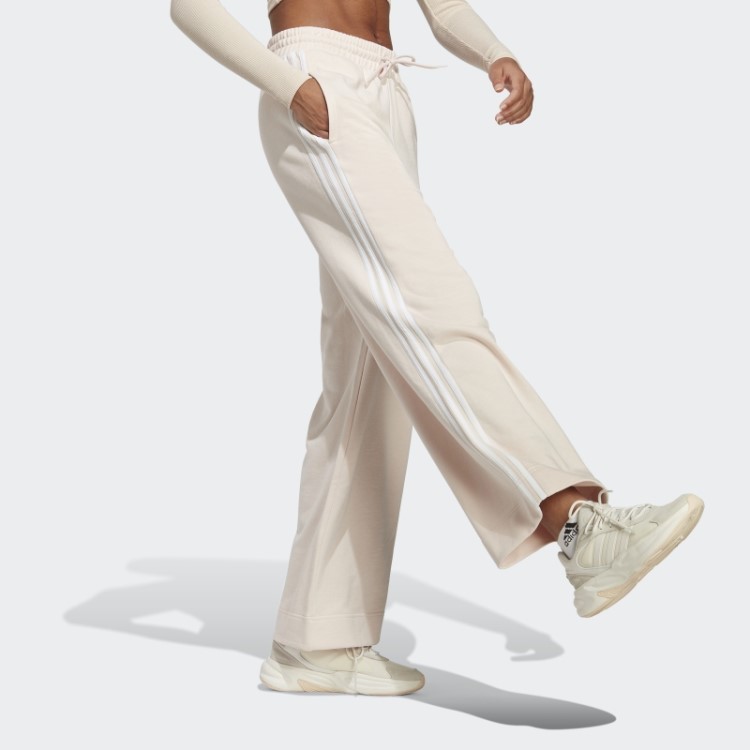 Essentials 3 Listras French Terry Calça Larga Quartz Adidas