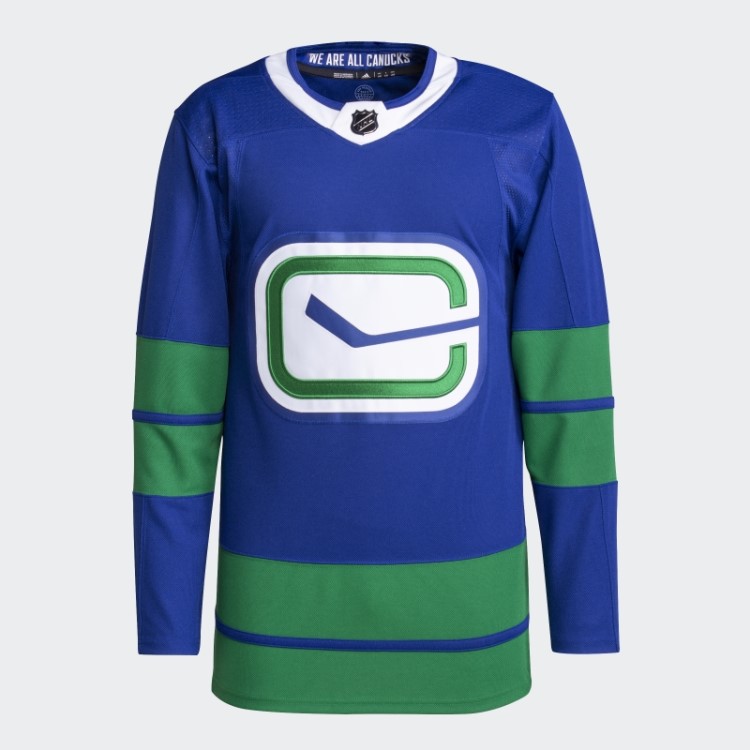 Canucks Terceira Camisa Profissional Autêntica Adidas Royal 08 Ccm-sld