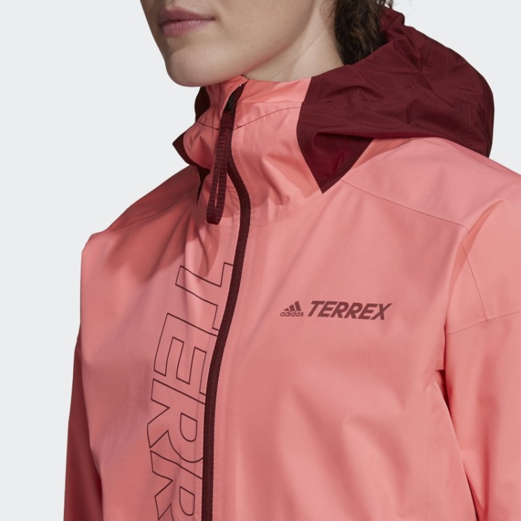 Jaqueta De Chuva Adidas Terrex Gore-tex Paclite Vermelho ácido