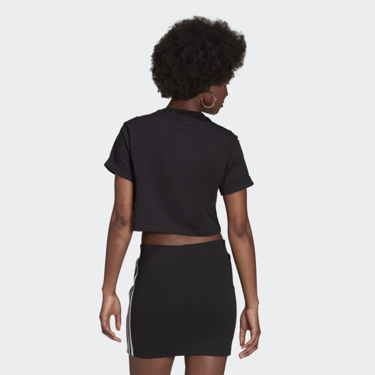 Camiseta Cropped Preta Adidas Adicolor Essentials