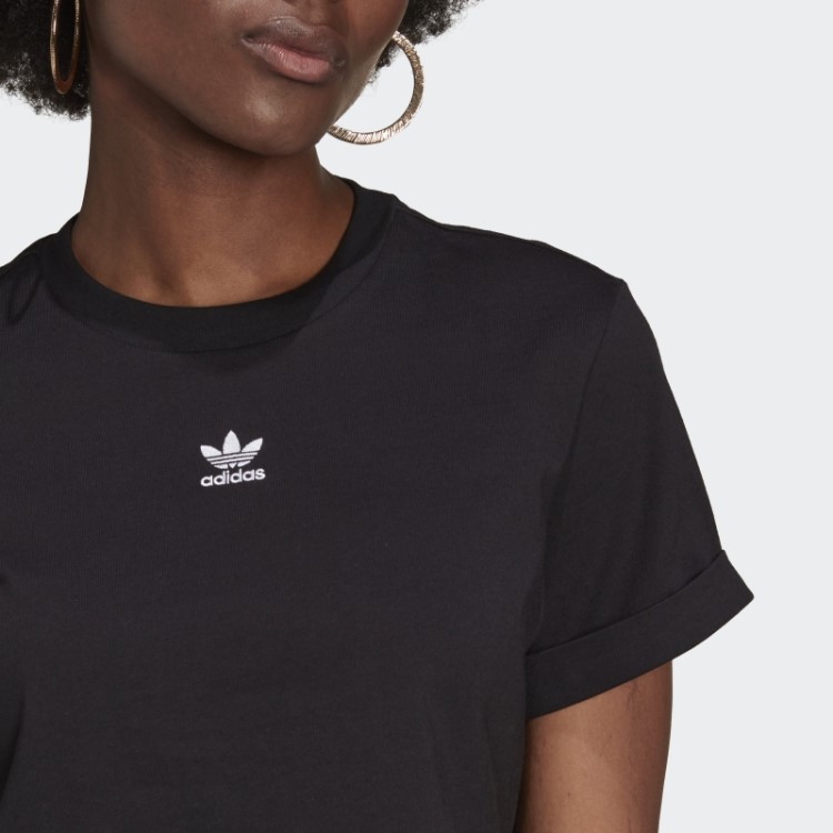 Camiseta Cropped Preta Adidas Adicolor Essentials