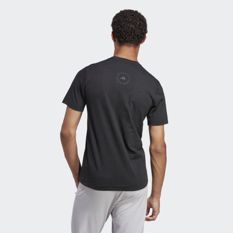 Camiseta Elegante Para Treino De Ioga Adidas Preta