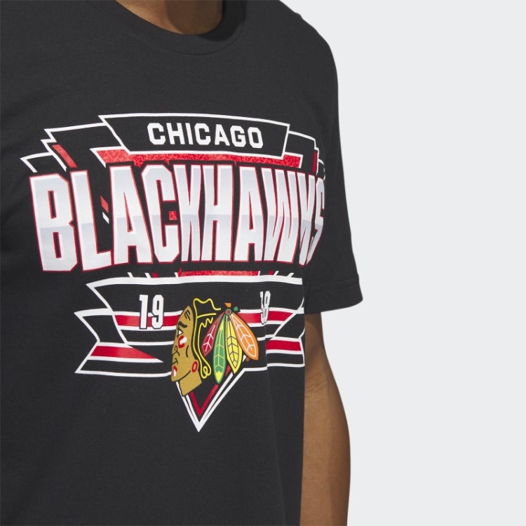 Camiseta Blackhawks Playmaker Preta Adidas