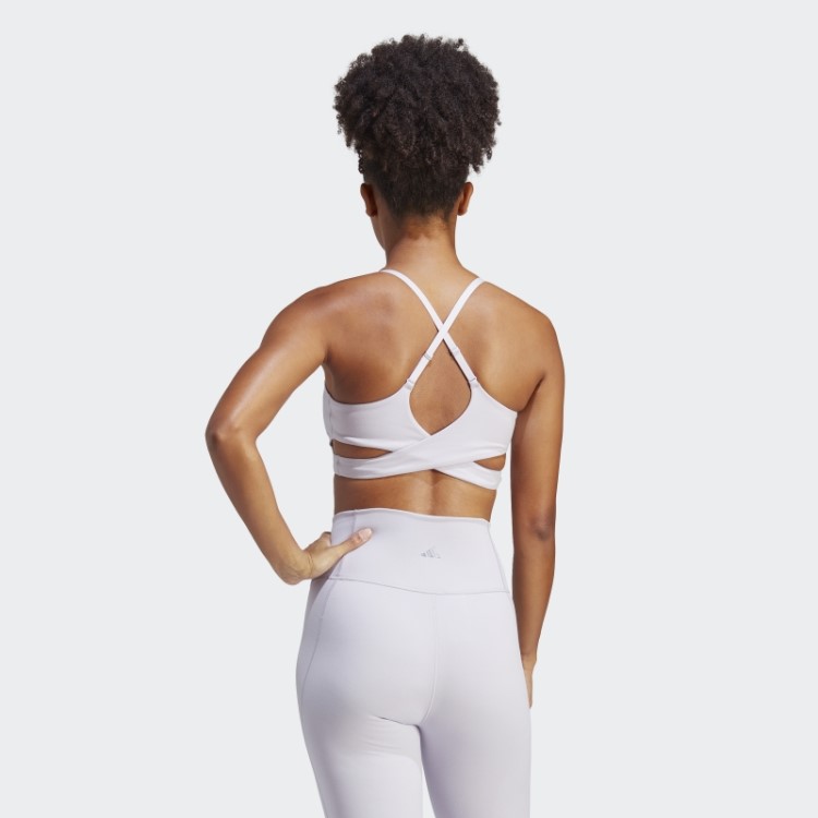 Sutiã Longline Para Estúdio De Ioga Com Suporte De Luz Adidas Silver Dawn