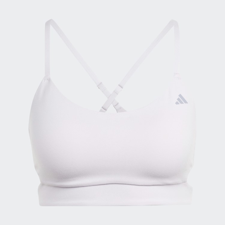 Sutiã Longline Para Estúdio De Ioga Com Suporte De Luz Adidas Silver Dawn