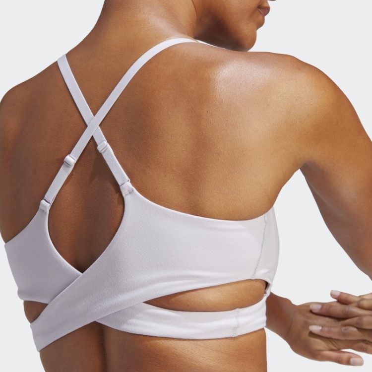 Sutiã Longline Para Estúdio De Ioga Com Suporte De Luz Adidas Silver Dawn