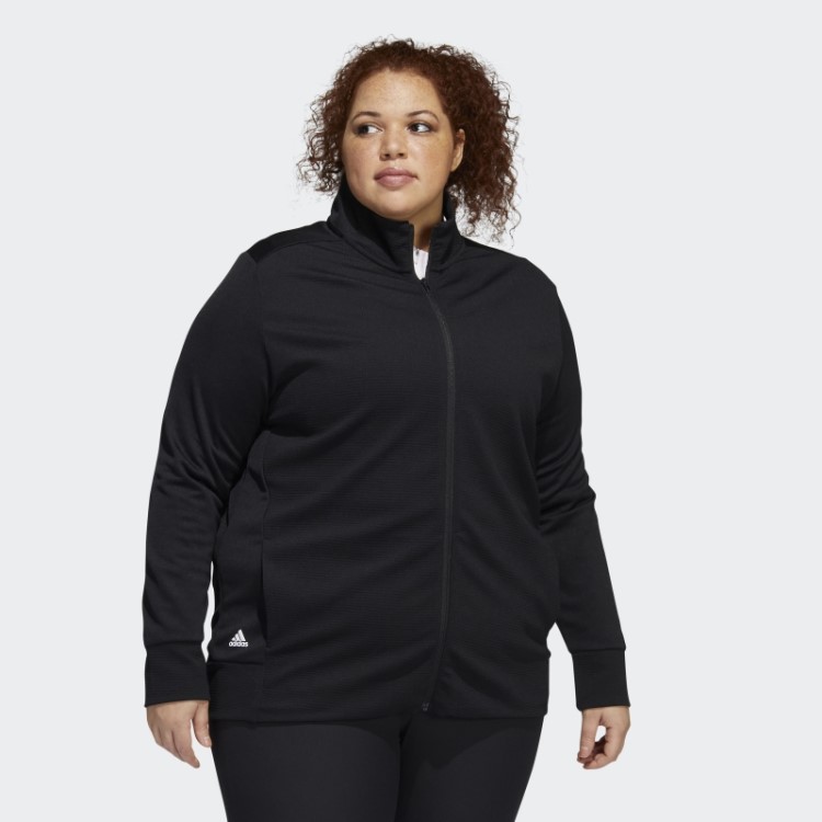 Jaqueta Texturizada Com Zíper Completo (tamanho Grande) Adidas Preta