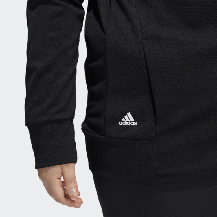 Jaqueta Texturizada Com Zíper Completo (tamanho Grande) Adidas Preta