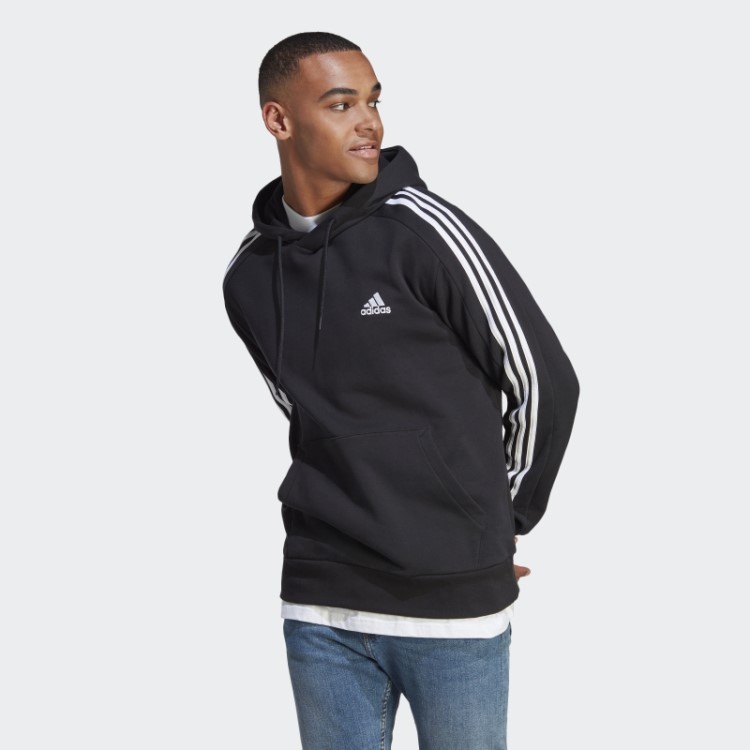 Essentials French Terry Moletom Com As Três Listras Preto Adidas