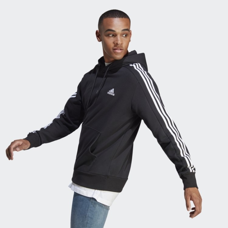 Essentials French Terry Moletom Com As Três Listras Preto Adidas