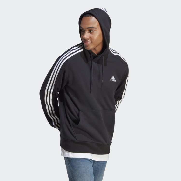 Essentials French Terry Moletom Com As Três Listras Preto Adidas