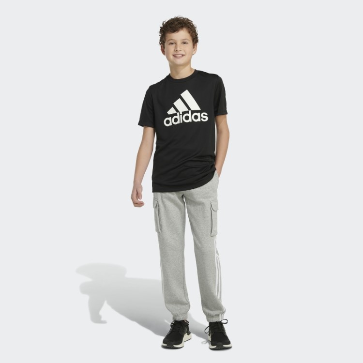 Adidas Cargo Fleece 3 Listras Joggers Cinza Médio