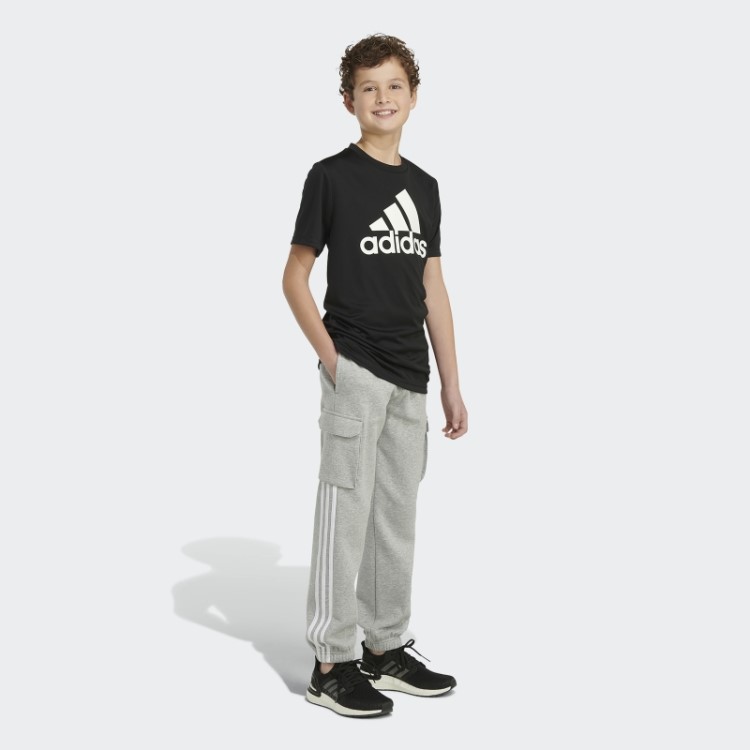 Adidas Cargo Fleece 3 Listras Joggers Cinza Médio