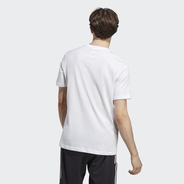 Essentials Camiseta Linear Com Logo Bordado Branco Adidas