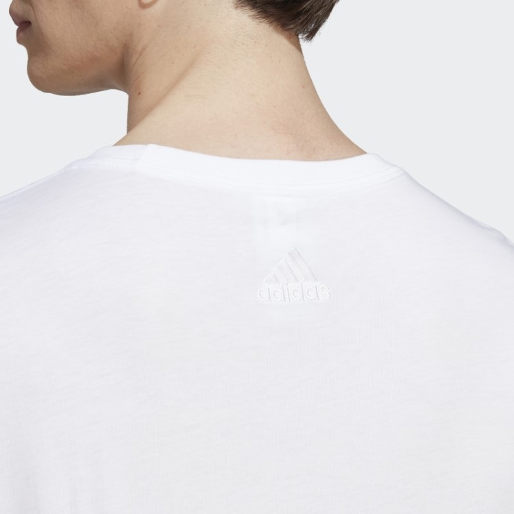 Essentials T-shirt De Jersey Simples Linear Com Logótipo Bordado Branco Adidas