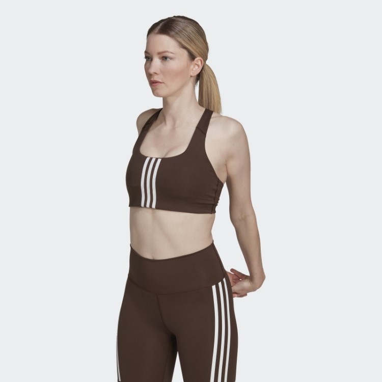 Sutiã De Treinamento De Suporte Médio Adidas Powerimpact Marrom