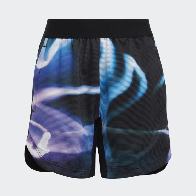 Bermuda De Tricô Azul Adidas Heat.rdy