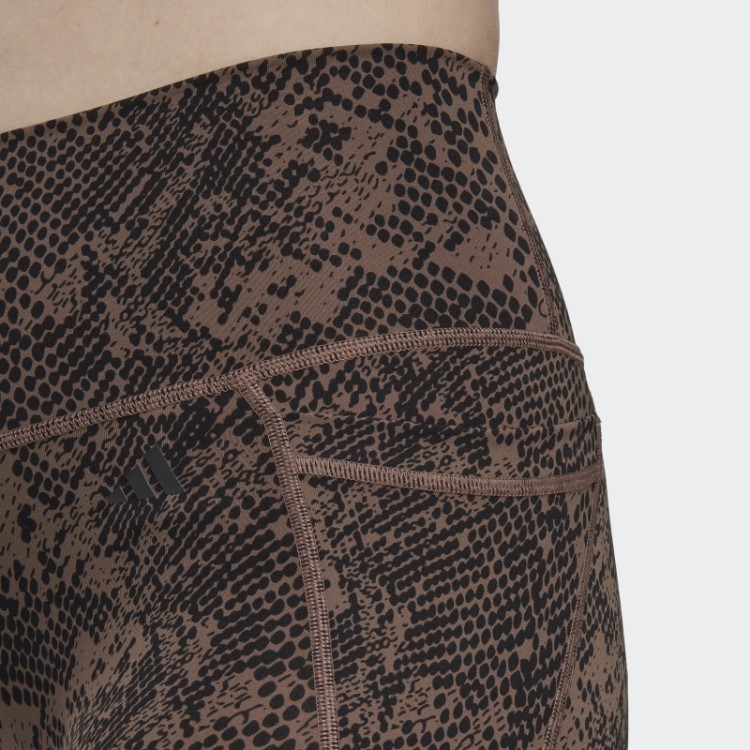 Adidas Optime Stash Pocket Training Animal Print Leggings 7/8 Terra