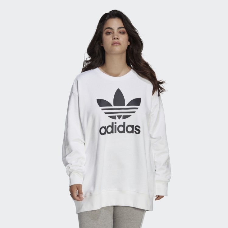 Moletom Trifoil Crew (tamanho Grande) Adidas Branco