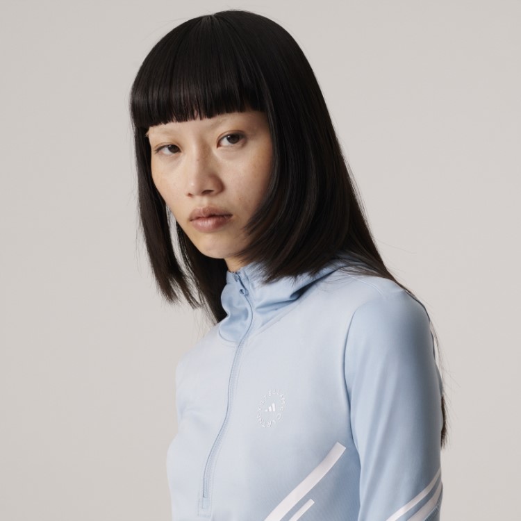 Cinza Cinza Adidas By Stella Mccartney Truepace Top De Manga Longa Fashion