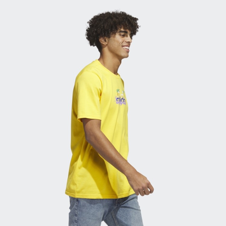 Camiseta Adidas Gold Linear Beach-bit Manga Curta Estampada
