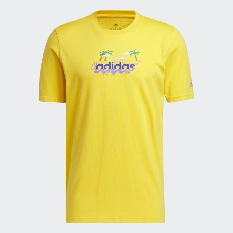 Camiseta Adidas Gold Linear Beach-bit Manga Curta Estampada