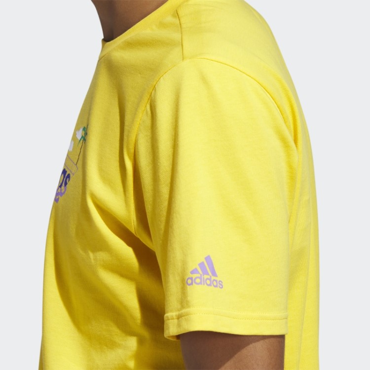 Camiseta Adidas Gold Linear Beach-bit Manga Curta Estampada