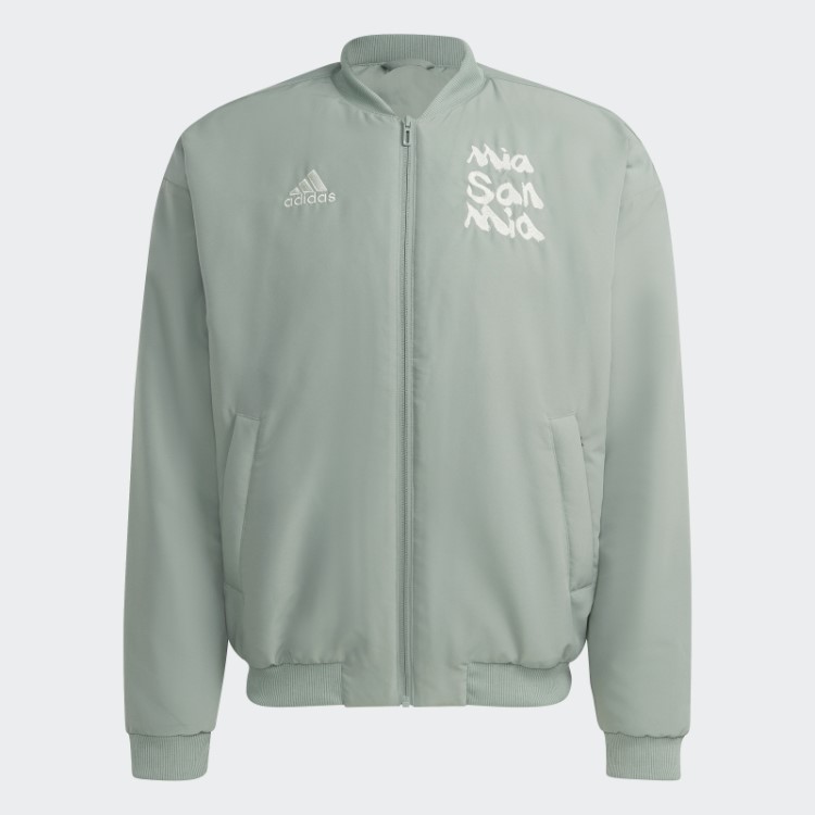 Jaqueta Acolchoada Verde Prata Adidas Fc Bayern Chinese Story