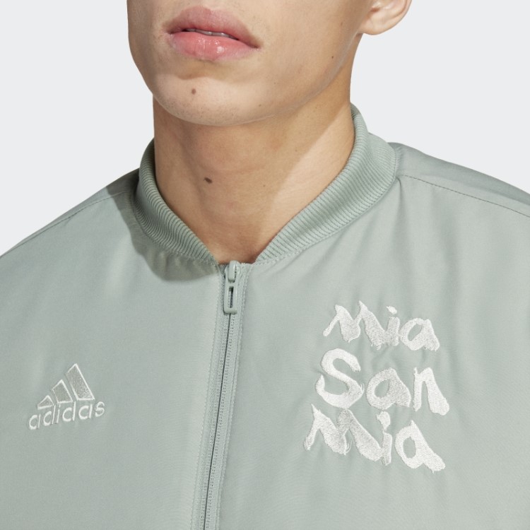 Jaqueta Acolchoada Verde Prata Adidas Fc Bayern Chinese Story