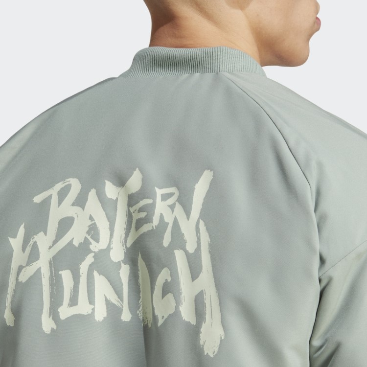 Jaqueta Acolchoada Verde Prata Adidas Fc Bayern Chinese Story
