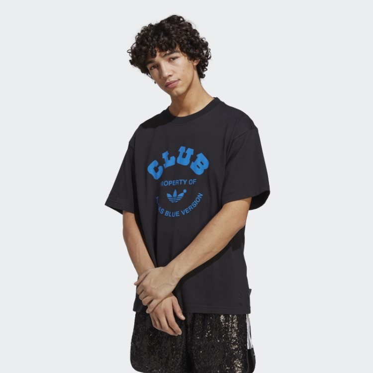 Camiseta Preta Adidas Versão Azul Clube